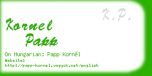 kornel papp business card